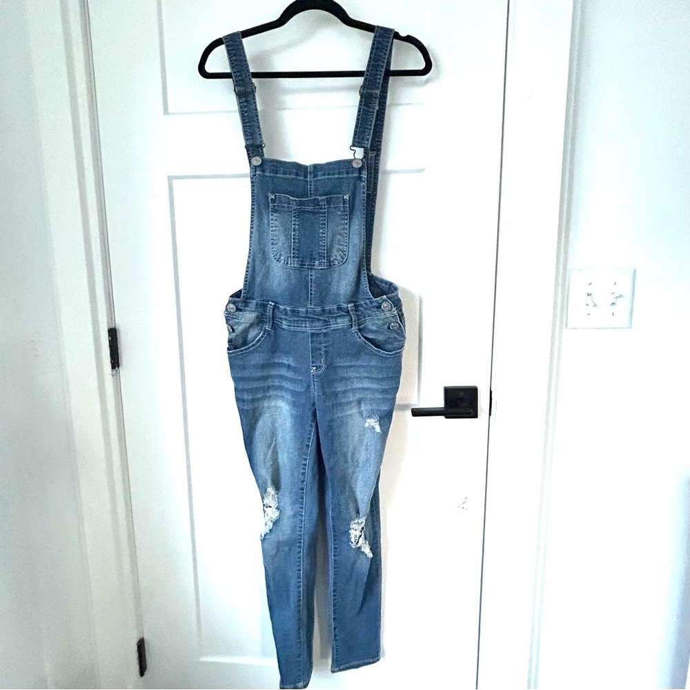 Wallflower Light Blue Women's Denim Overalls